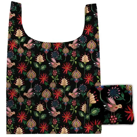 Skládací nákupní taška Ptáci a květiny