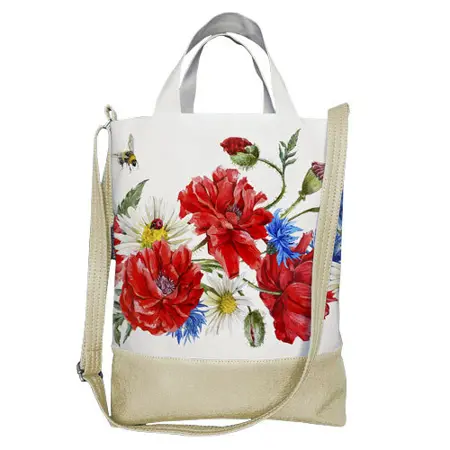 Kabelka city Luční květiny na bílém pozadí