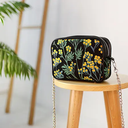 Kabelka na řetízku Cherie  Žluté květy