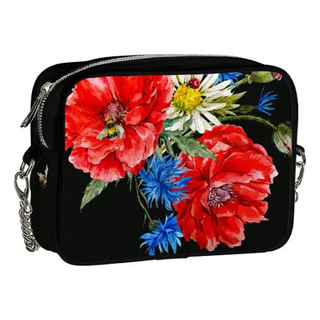 Kabelka na řetízku Cherie Mák, heřmánek a chrpy