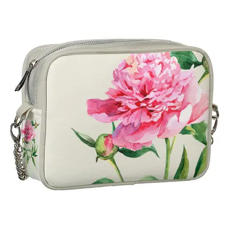 Kabelka na řetízku Cherie Růžová pivoňka