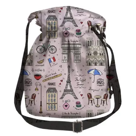 Dámská kabelka torba  Paříž. Růžové pozadí