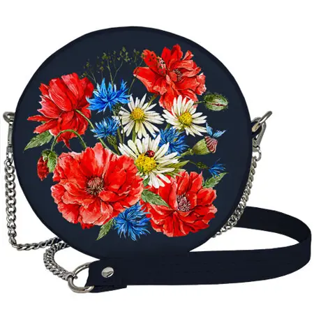 Kabelka tablet Vlčí máky, sedmikrásky a chrpy