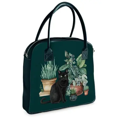  Kabelka s potiskem Oxford Kočka a květináče