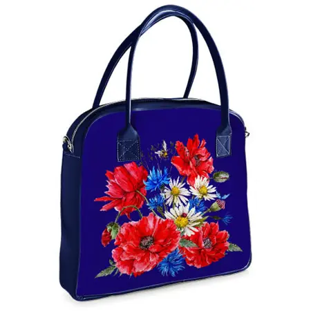  Kabelka s potiskem Oxford  Vlčí máky, sedmikrásky a chrpy