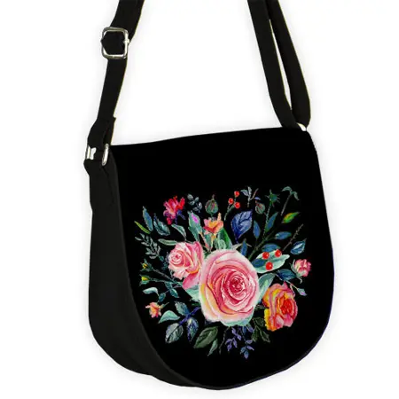 Kabelka saddle Květy 