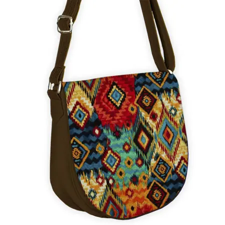 Kabelka saddle  Barevný ornament