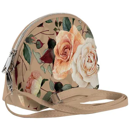 Mini kabelka  Coquette Růže na béžovém pozadí