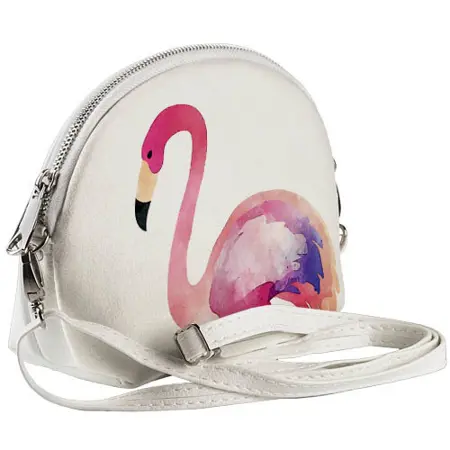 Mini kabelka  Coquette Plameňák na bílém pozadí