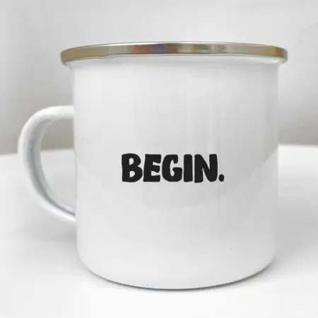 Smaltovaný hrnek Camper Begin