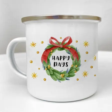 Smaltovaný hrnek Camper Happy days