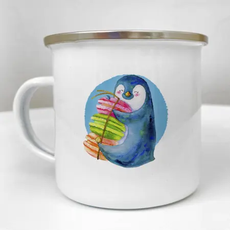 Smaltovaný hrnek Camper Sladkosti jsou stvořeny pro šťastné lidi