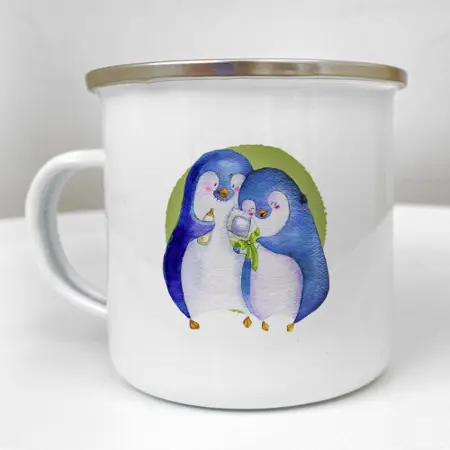 Smaltovaný hrnek Camper Když je štěstí blízko