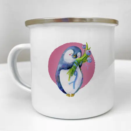 Smaltovaný hrnek Camper Krásná, laskavá a zářivá