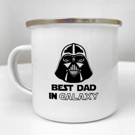 Smaltovaný hrnek Camper Best dad in Galaxy