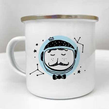 Smaltovaný hrnek Camper   Official explorer of space and time