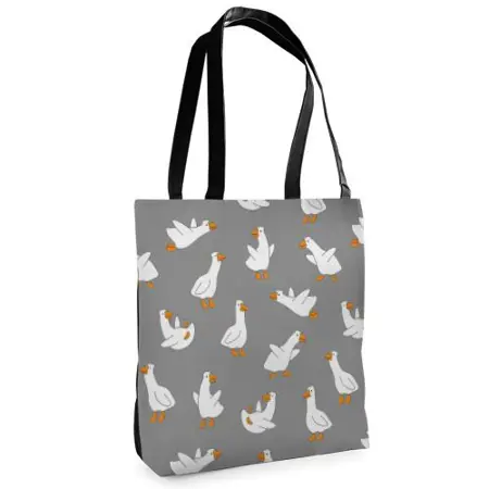 Textilní taška Tenderness Husy – stylový shopper na zip