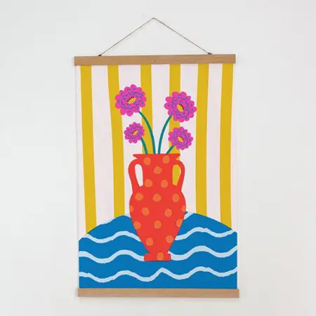 Látkový plakát na zeď Váza s květinami