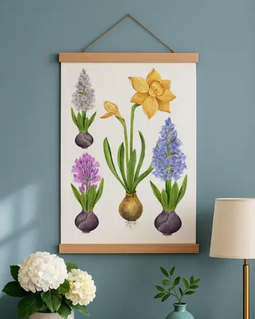 Látkový plakát na zeď jarní květiny