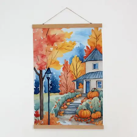 Látkový plakát na zeď Dům na podzim