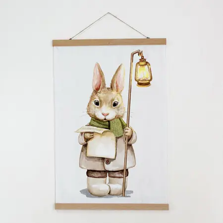 Látkový plakát na zeď  Vánoční zajíček