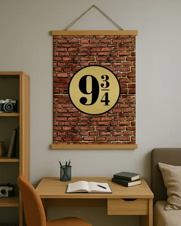 Látkový plakát na zeď Nástupiště 9 a 3/4