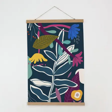 Látkový plakát na zeď Květiny