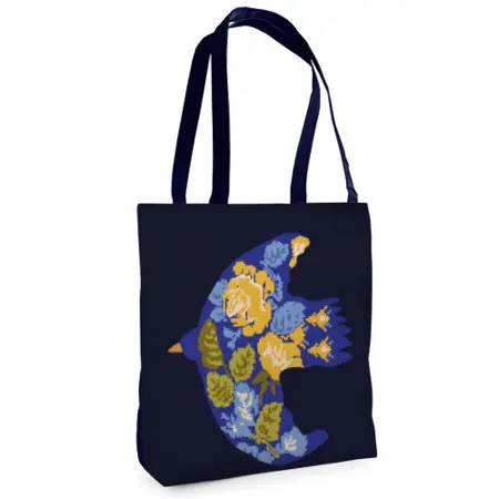 Textilní taška Tenderness Pták – stylový shopper na zip 