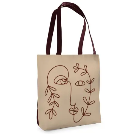 Textilní taška Tenderness Tvář – stylový shopper na zip