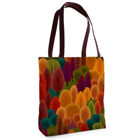 Textilní taška Tenderness Podzimní les – stylový shopper na zip