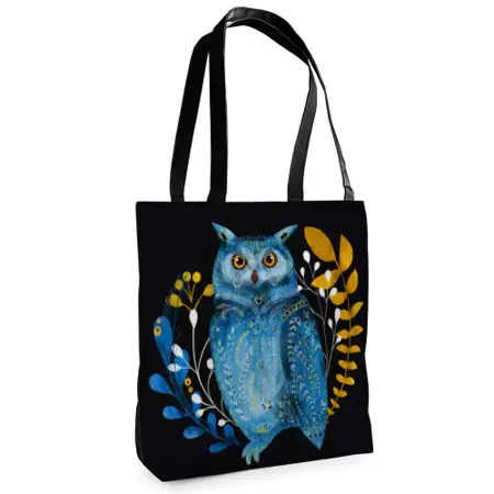 Textilní taška Tenderness Sova – stylový shopper na zip 