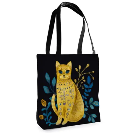 Textilní taška Tenderness Kočka – stylový shopper na zip