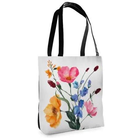 Textilní taška Tenderness Světlé květy – stylový shopper na zip 