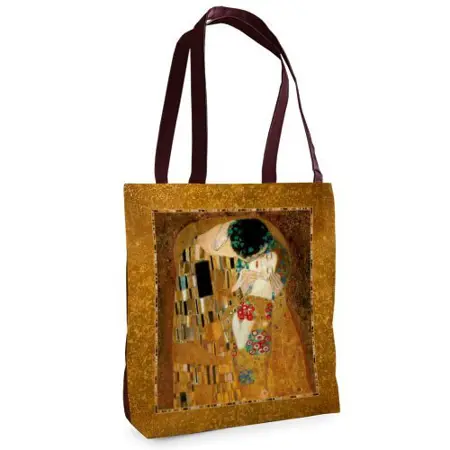 Textilní taška Tenderness Polibek– stylový shopper na zip