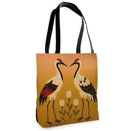 Textilní taška Tenderness Pár ptáků – stylový shopper na zip