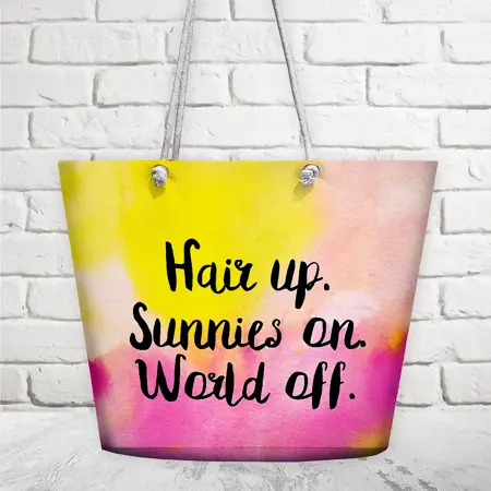 Plážová taška Malibu Hair up. Sunnies on. World off