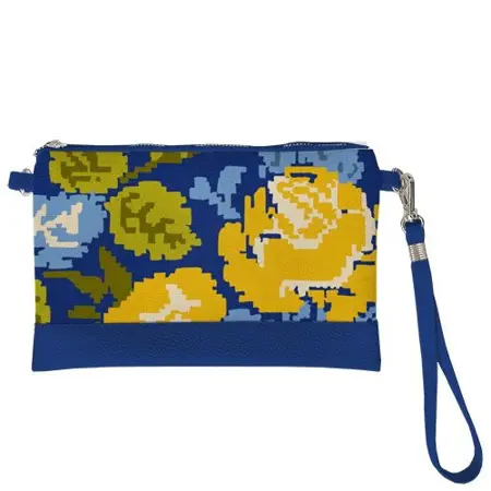 Malá kabelka přes rameno  Žluté a modré růže