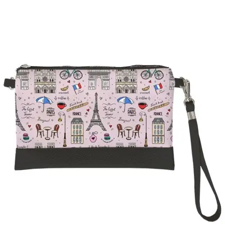 Malá kabelka přes rameno Francie, růžové pozadí