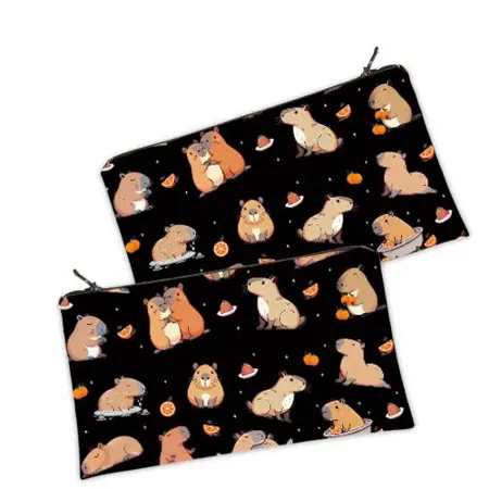 Kosmetická taška MINI – malá látková taštička s potiskem kapybara