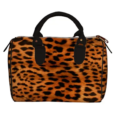 Dámská kabelka Barrel – textilní potisk Potisk geparda