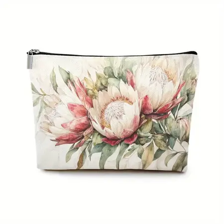 Kosmetická taštička King Protea – prostorná taška s květinovým motivem