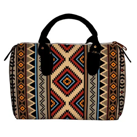 Dámská kabelka Barrel – textilní potisk ornament