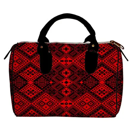 Dámská kabelka Barrel – textilní potisk ornament 