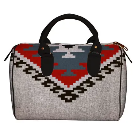 Dámská kabelka Barrel – textilní potisk ornament