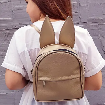 Mini batůžek s oušky zlatý