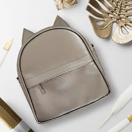 Mini batůžek s oušky zlatý