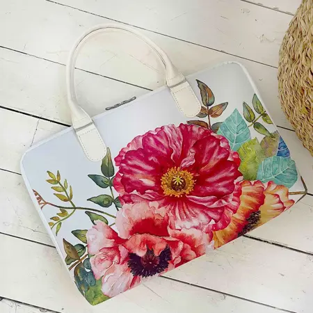 Taška Sakvoyage na notebook XXL Květiny na světlém pozadí