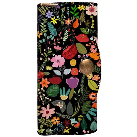 Klíčenka do kabelky – barevná kapsička na klíče s karabinkami Květiny