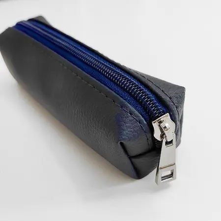 Klíčenka BIG – pouzdro na klíče z eko kůže se zipem tmavě modrý