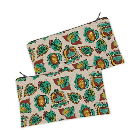 Kosmetická taška MINI – malá látková taštička s potiskem Miracle Flowers (kosovské motivy)